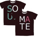 Matching pair of Soul Mate Printed Half Sleeve Couple T-Shirt